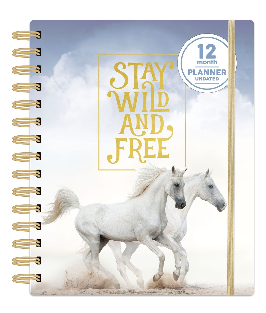 Planner Organizer Undated - Wild and Free Horse 12 Month Undated Planner